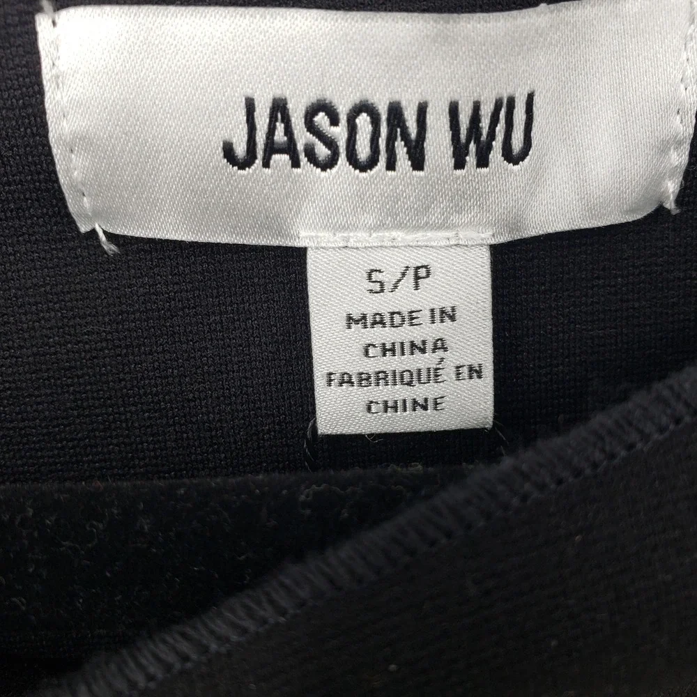 JASON WU Black Long Sleeve Peplum Top Women's Size S Flounce Hem NEW NWT - Picture 5 of 11